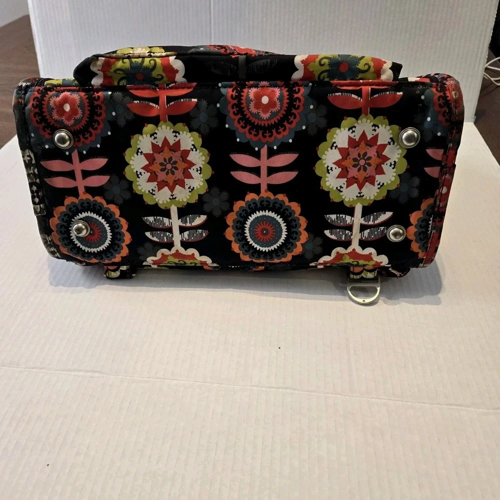 Ju Ju Be Dancing Dahlias floral Diaper Bag or cosmetic/ travel bag.Multi Pockets